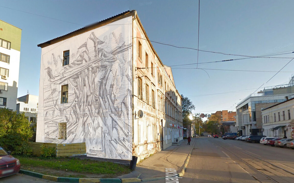 Эскиз к росписи "Ворон" (2017) для ул. Ошарской, 8