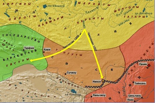 Карта монгольского царства
