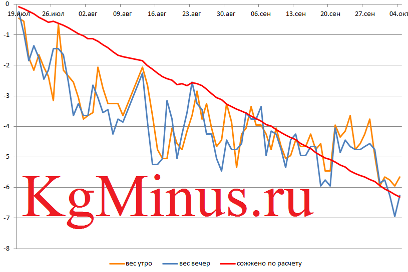 Похудение на дефиците калорий за 2,5 месяца