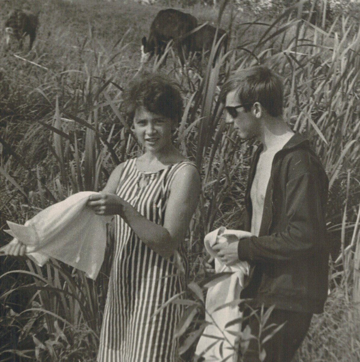 Медовый месяц в деревне. Мои родители. 1971 год. Фото из семейного архива. 