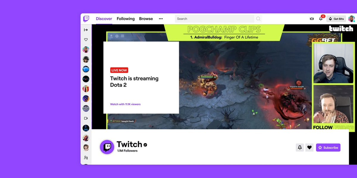 Твич канал хозяев. На твиче. Браузер Твич. Фоллоу Твич. Популярные стримеры на твиче.
