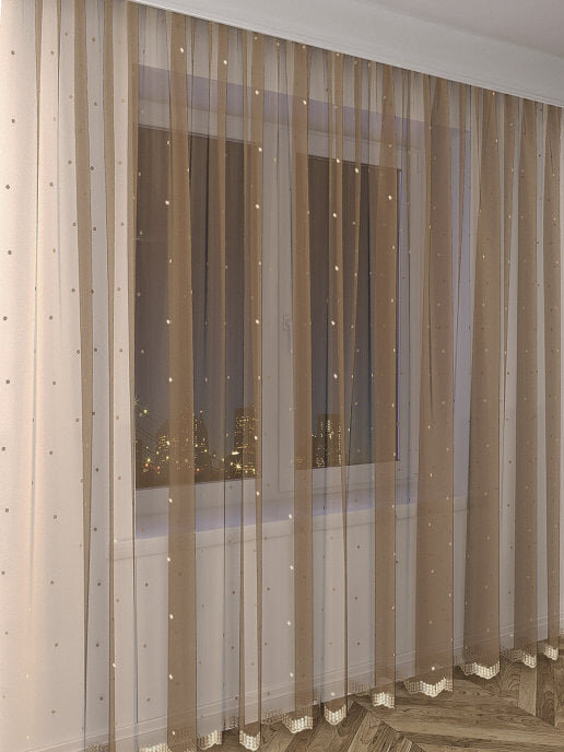 Легкий тюль с элегантными складкам