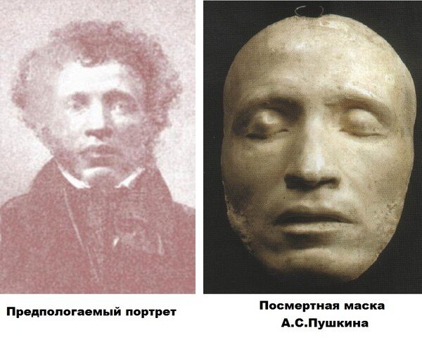 Предпологаемый портрет и Посмертная маска.