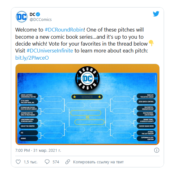 https://twitter.com/DCComics/status/1377289824541888521?ref_src=twsrc%5Etfw%7Ctwcamp%5Etweetembed%7Ctwterm%5E1377289824541888521%7Ctwgr%5E%7Ctwcon%5Es1_&ref_url=https%3A%2F%2Fscreenrant.com%2Fdc-round-robin-new-series-fan-vote%2F