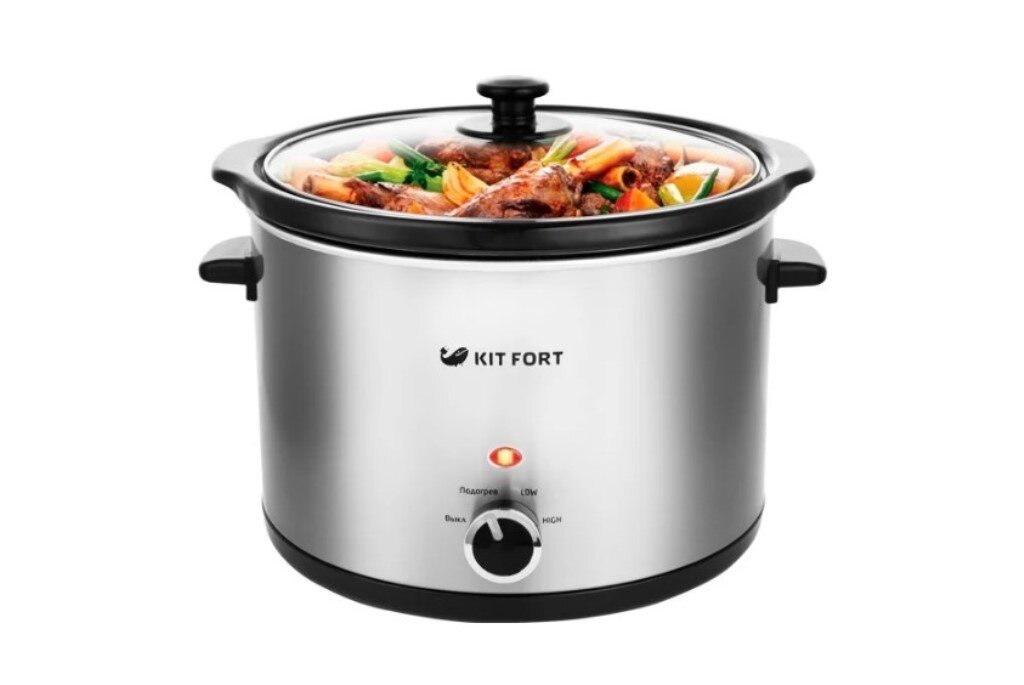 Медленноварка Kitfort KT-209, серебристый в рейтинге медленноварок
