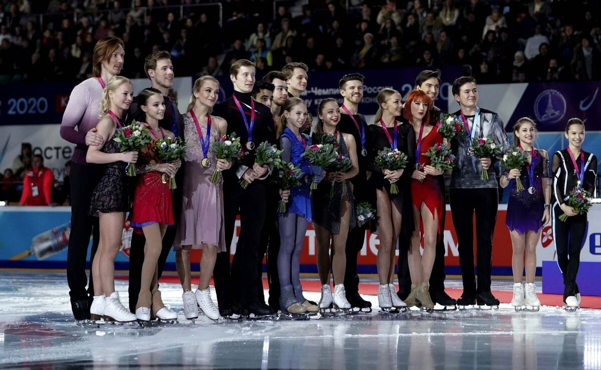 Сборная России на Чемпионате мира по фигурному катанию в 2021 году.