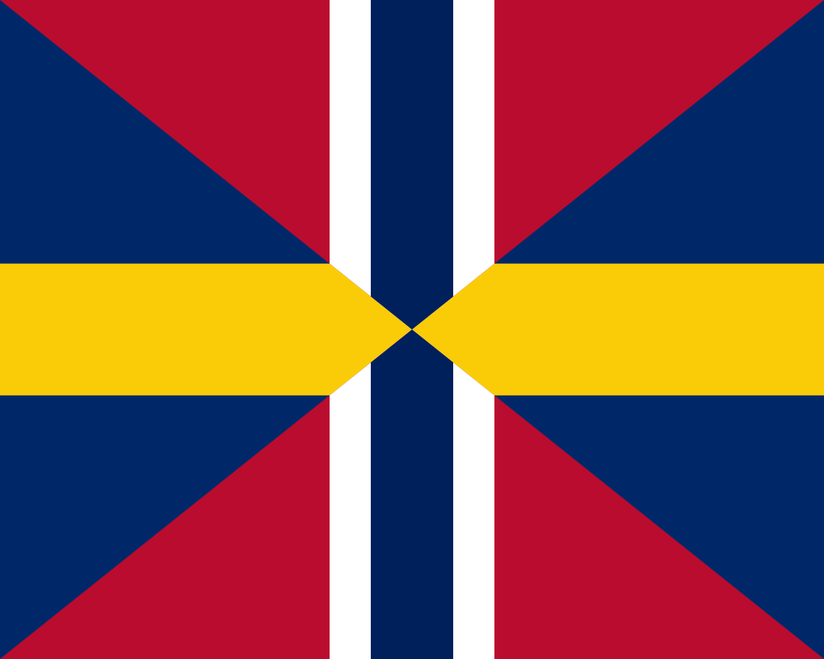 Флаг унии Швеции и Норвегии (до 1905 года).