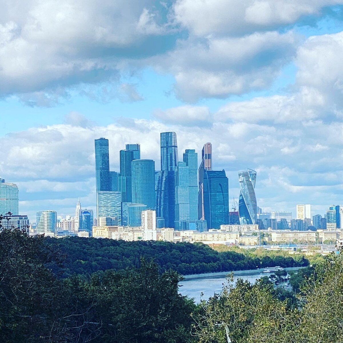 Вид на Москва-Сити с Воробьёвых Гор. Фото автора.