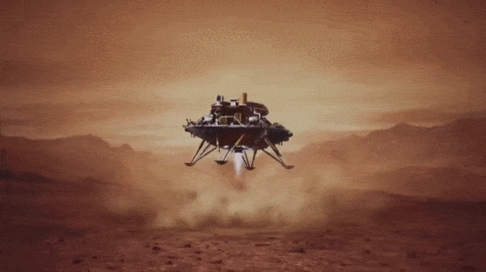 Марсоход «Чжужун». (GIF видео).