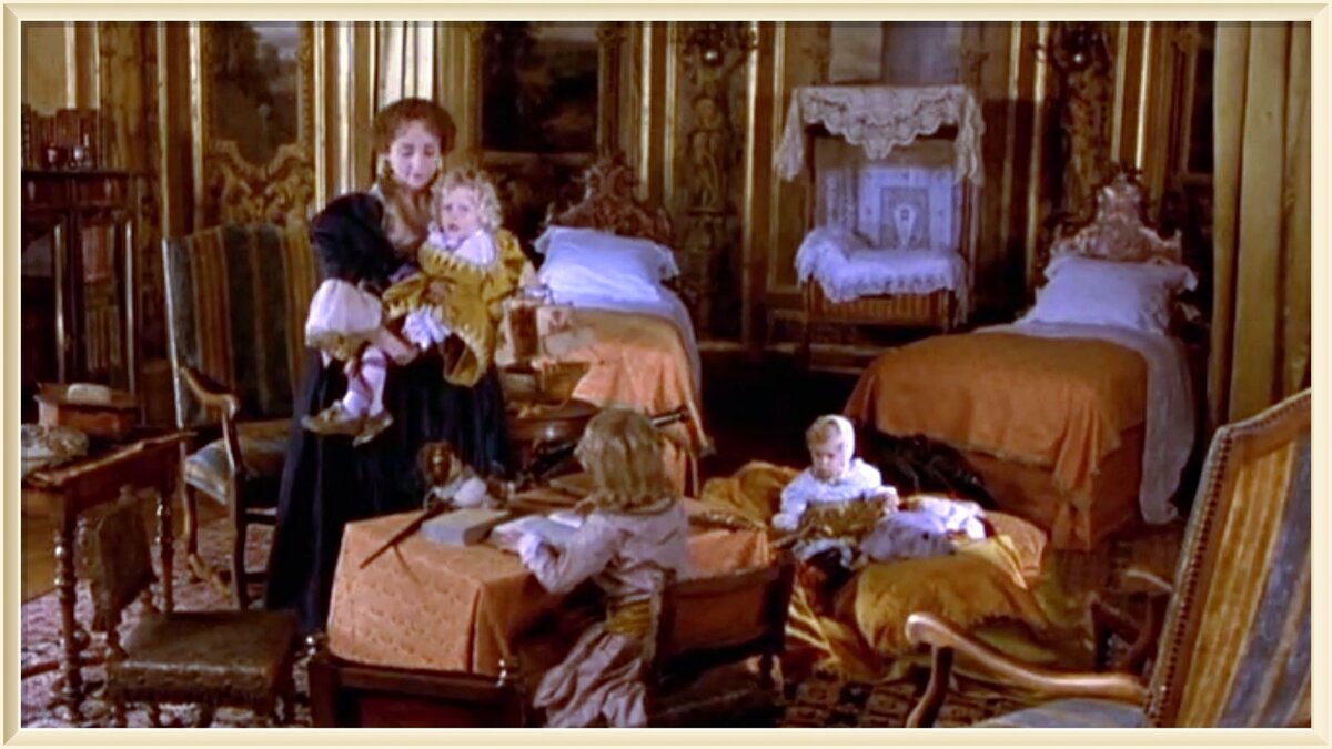 Кадр из фильма L'allée du roi / «Королевская аллея». В российском прокате «Путь короля»,1996 г. Франция. В роли мадам Скаррон — Доминик Блан.