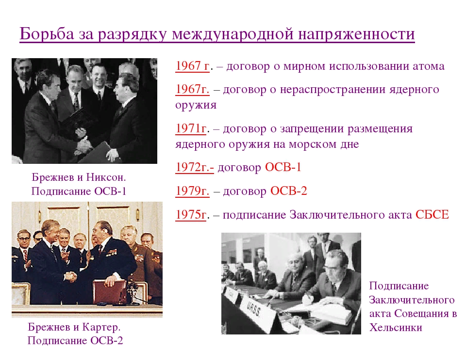 Внешняя политика ссср в период брежнева. Брежнев политика разрядки. Договоры при Брежневе. Политика разрядки международной напряженности. Международные договоры при Брежневе.