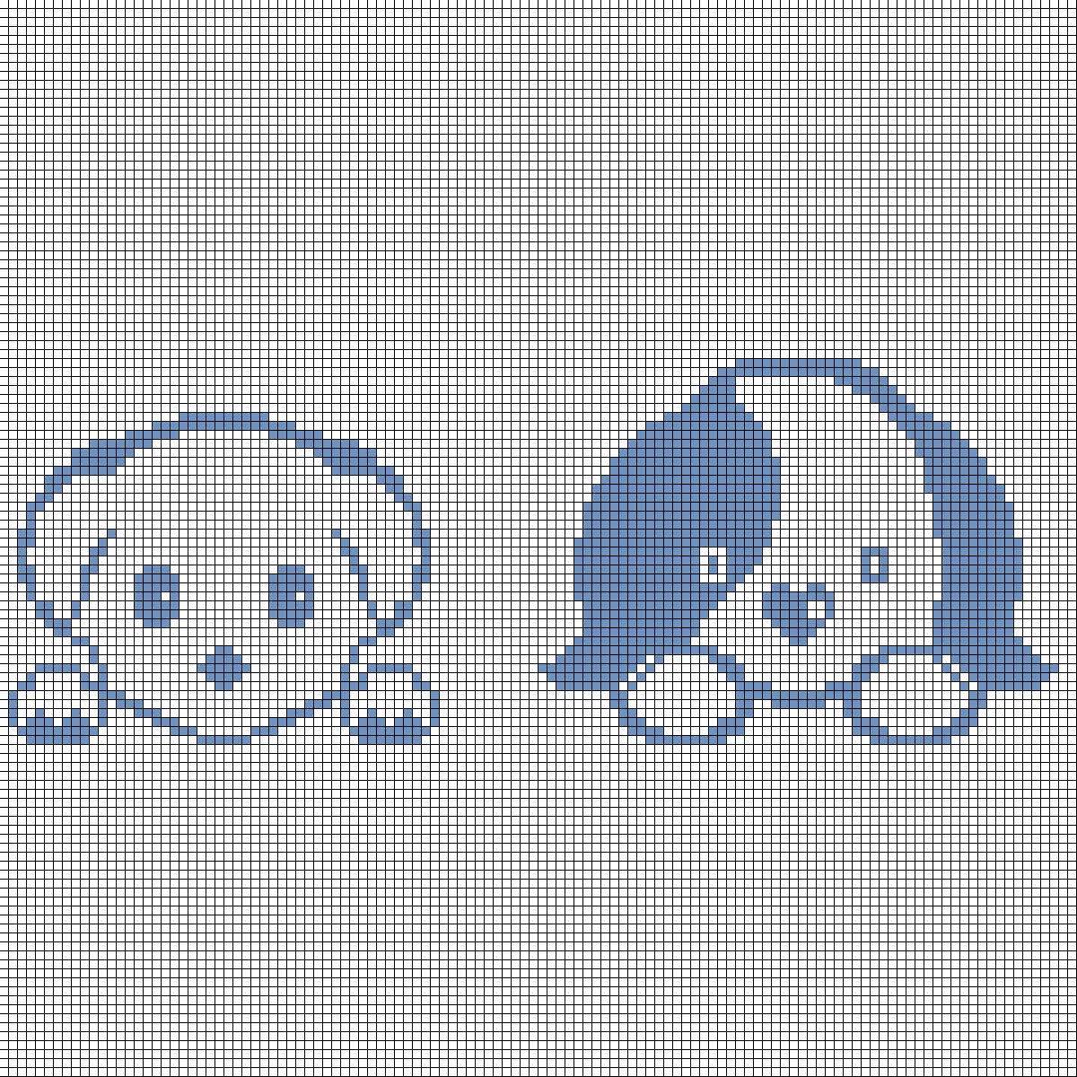 Схема для филейного вязания "Два щенка"