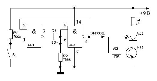 Схемы одновибраторов на микросхемах 561 серии