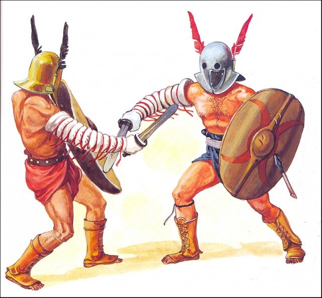 Примерно так и выглядели гладиаторы, наверное, даже пожирнее :)