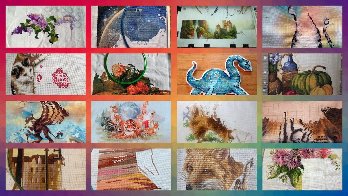 Вышивальная неделя - 14. Продвижения работ и новые старты.