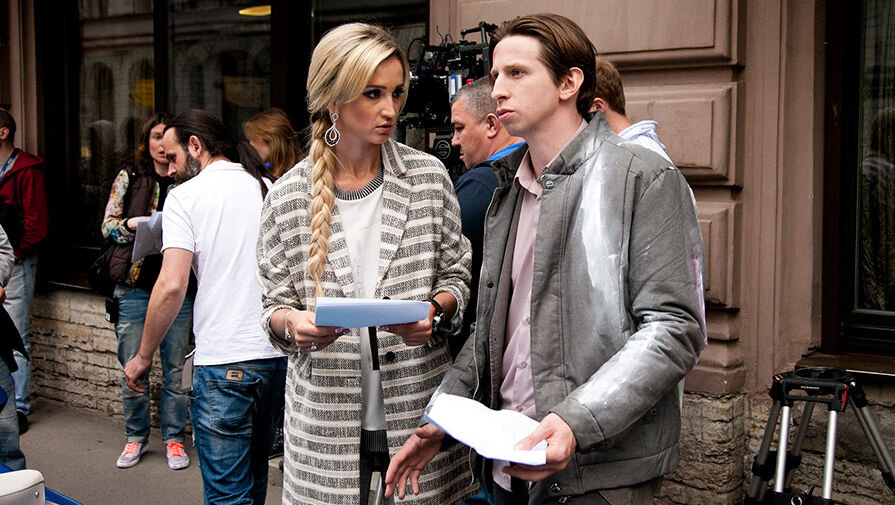  Кадры со съемок сериала «Бедные люди». Ольга Бузова и Дмитрий Лысенков.