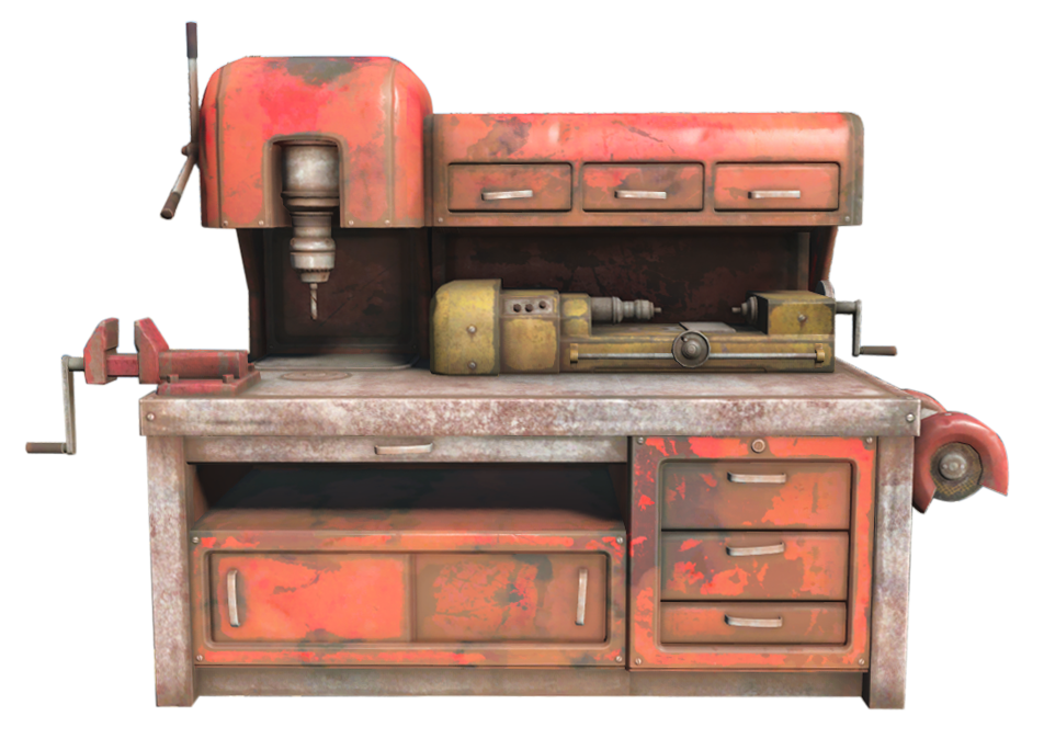 Fallout предметы. Верстак Fallout 4 модель. Fallout 3 верстак. Дом верстак Fallout 3. Фоллаут 4 туристический центр