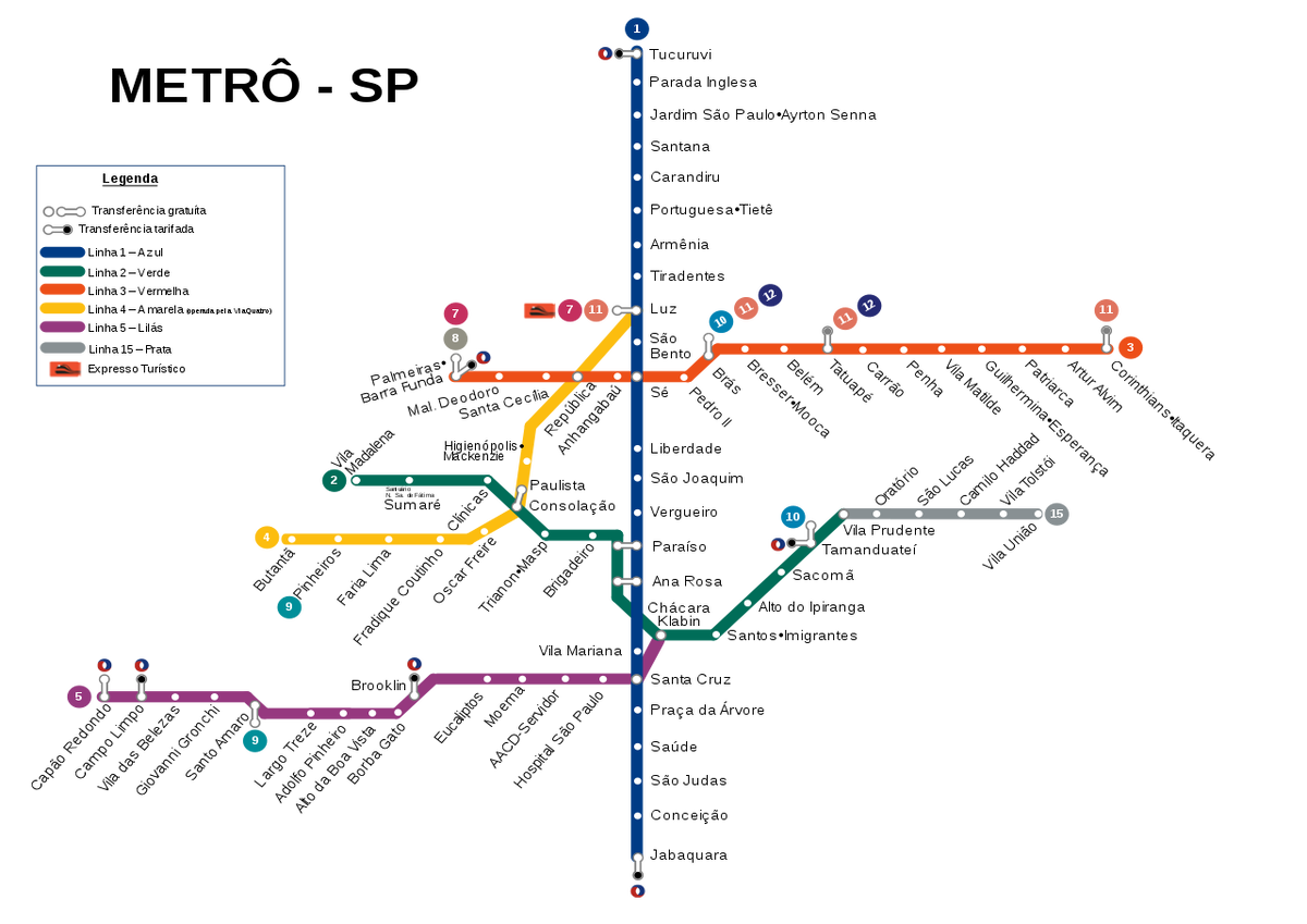 Метро сан паулу схема