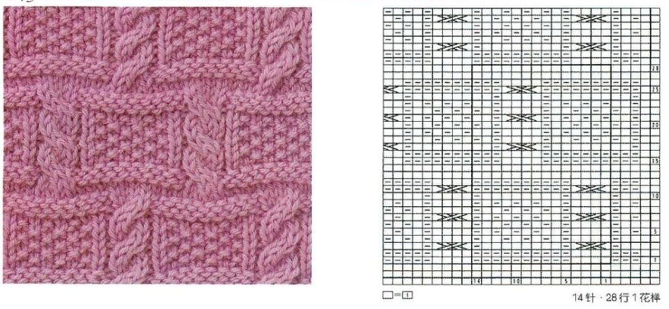Юбка, связанная узорами шеврон и перевернутый квадрат. OK.RU Knit stitch pattern