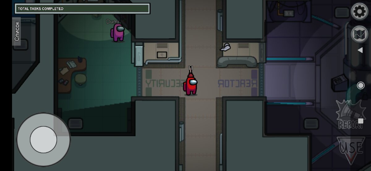 Место около комнаты "охрана" в отзеркаленном виде