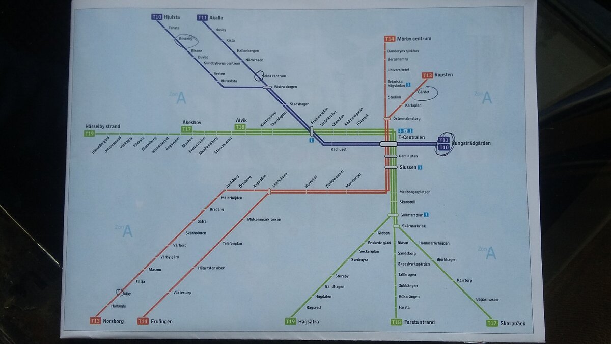 Карта метро стокгольма