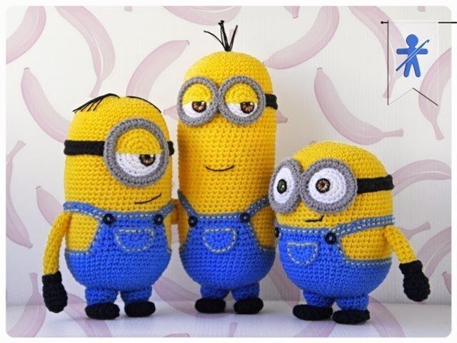 Весенняя шапка крючком для девочки Миньон Autumn hat Minion for girl