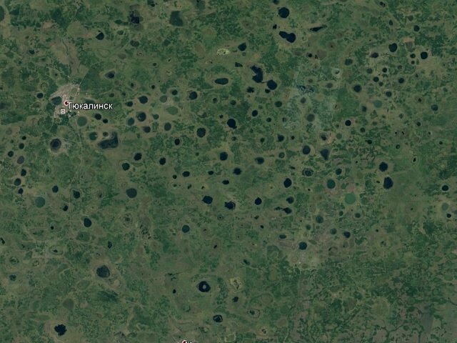 "Ядерные воронки", Омская область, фрагмент Google-карт