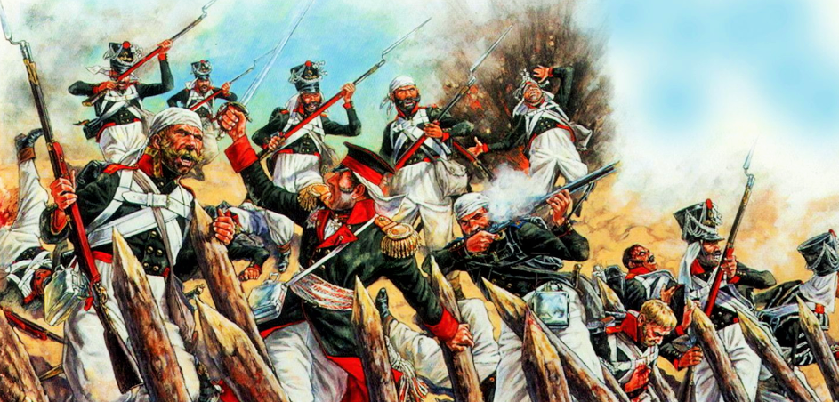 Русские солдаты образца войны 1812 года  в Закавказье. Картинка из Яндекс-коллекции.