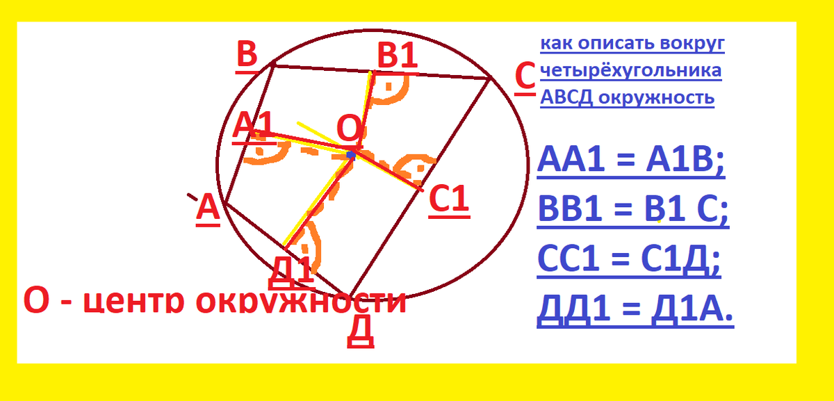 Центр окружности описанной около четырехугольника. 4 Угольник описанный около окружности. Описанная вокруг 4 угольника окружность. Описанная окружность 4 угольника. Можно ли описать окружность вокруг четырехугольника.