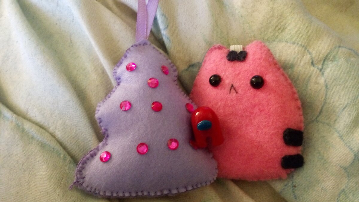 Елочка игрушка для НГ.Among Us Брелок котик .