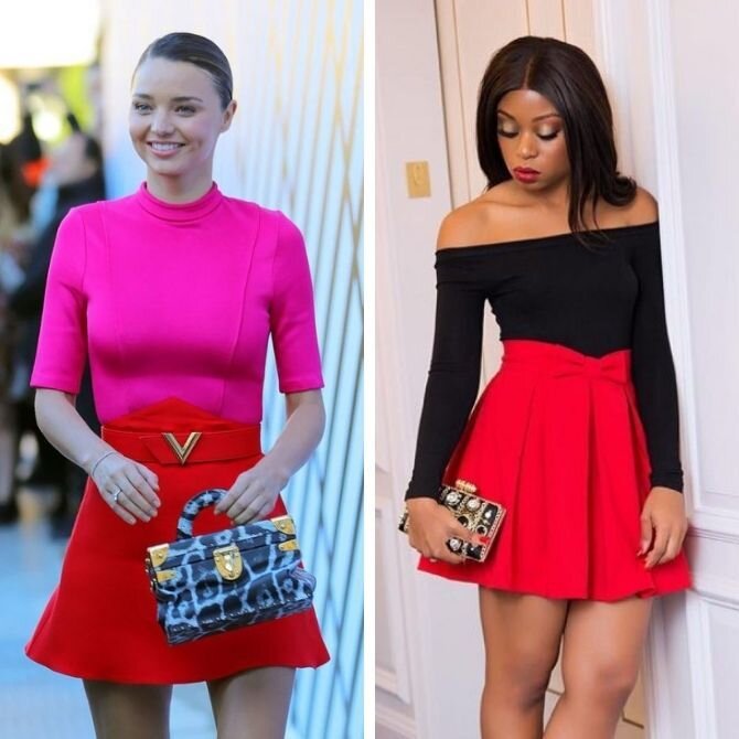 С чем лучше носить красную юбку - фото модных луков из Pinterest