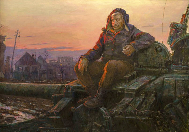 Портрет танкиста Владимира Егоровича... Автор-Алексей Крюков, 2015 г.