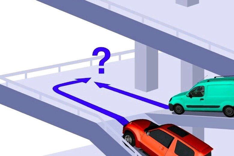 Кто из водителей обязан уступить дорогу при движении по многоуровневому паркингу