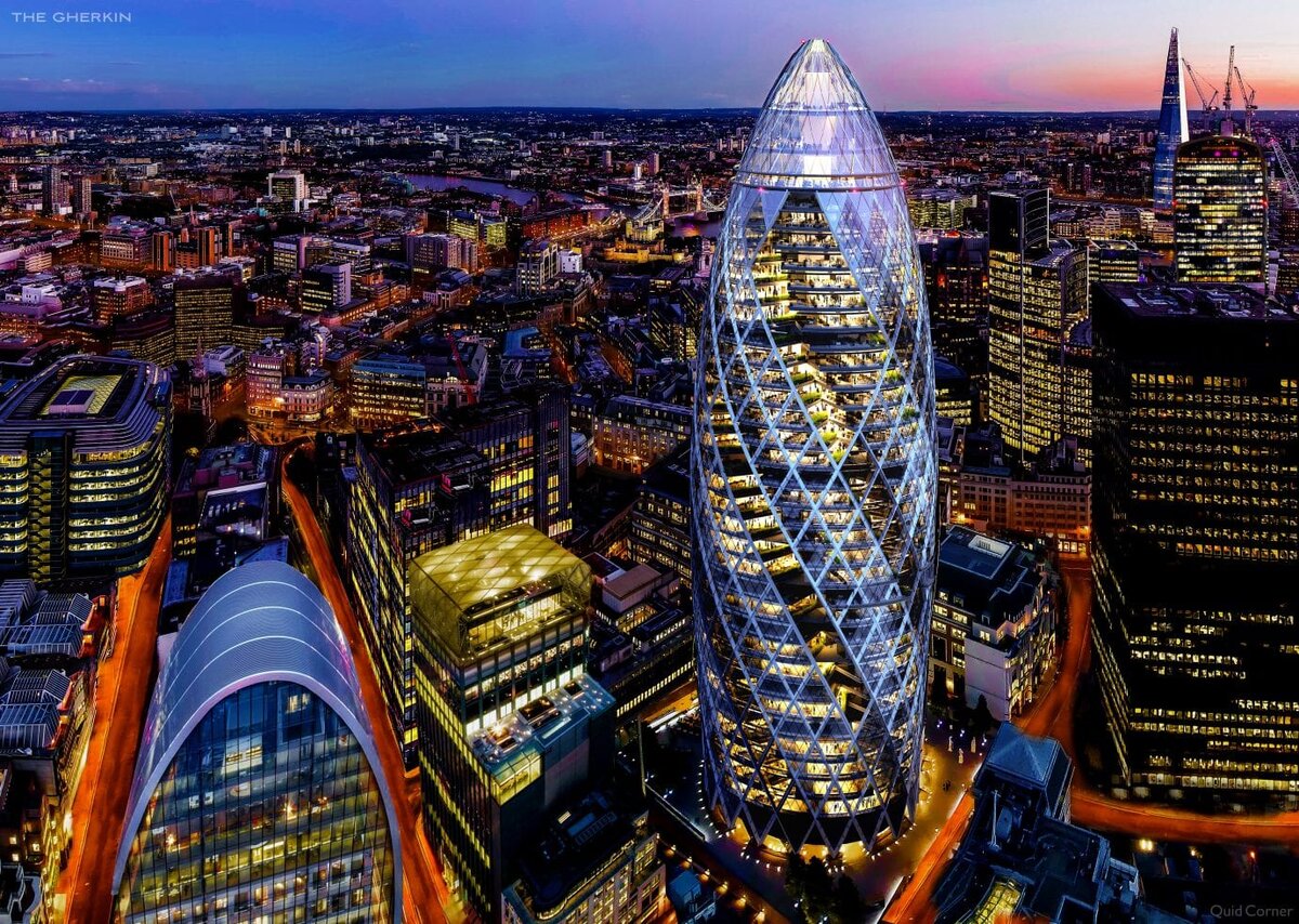 Башня-огурец 30 St Mary Axe — Лондон, Англия ©behance.net