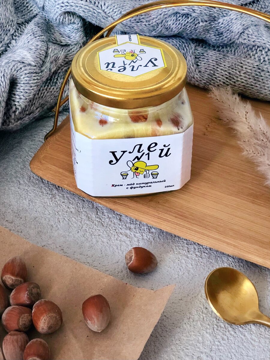 Крем-мёд натуральный с фундуком 250 мл
