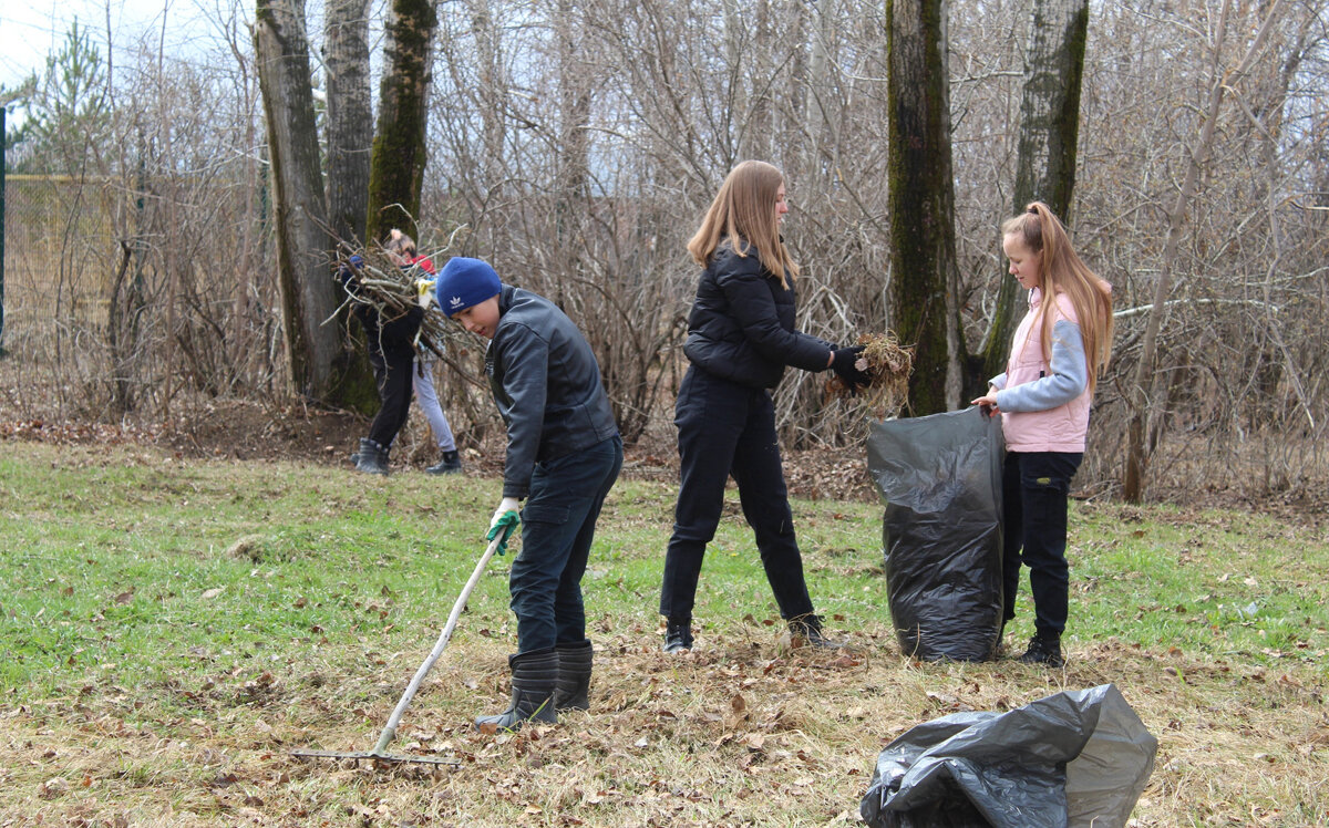 Во время субботника 