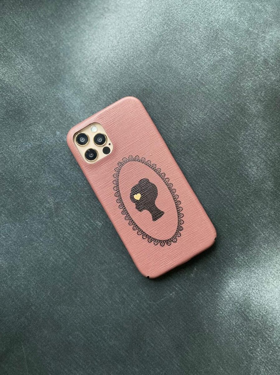 Розовый кожаный чехол ручной работы с принтом Mobcase 1498 для iPhone 12 Pro 