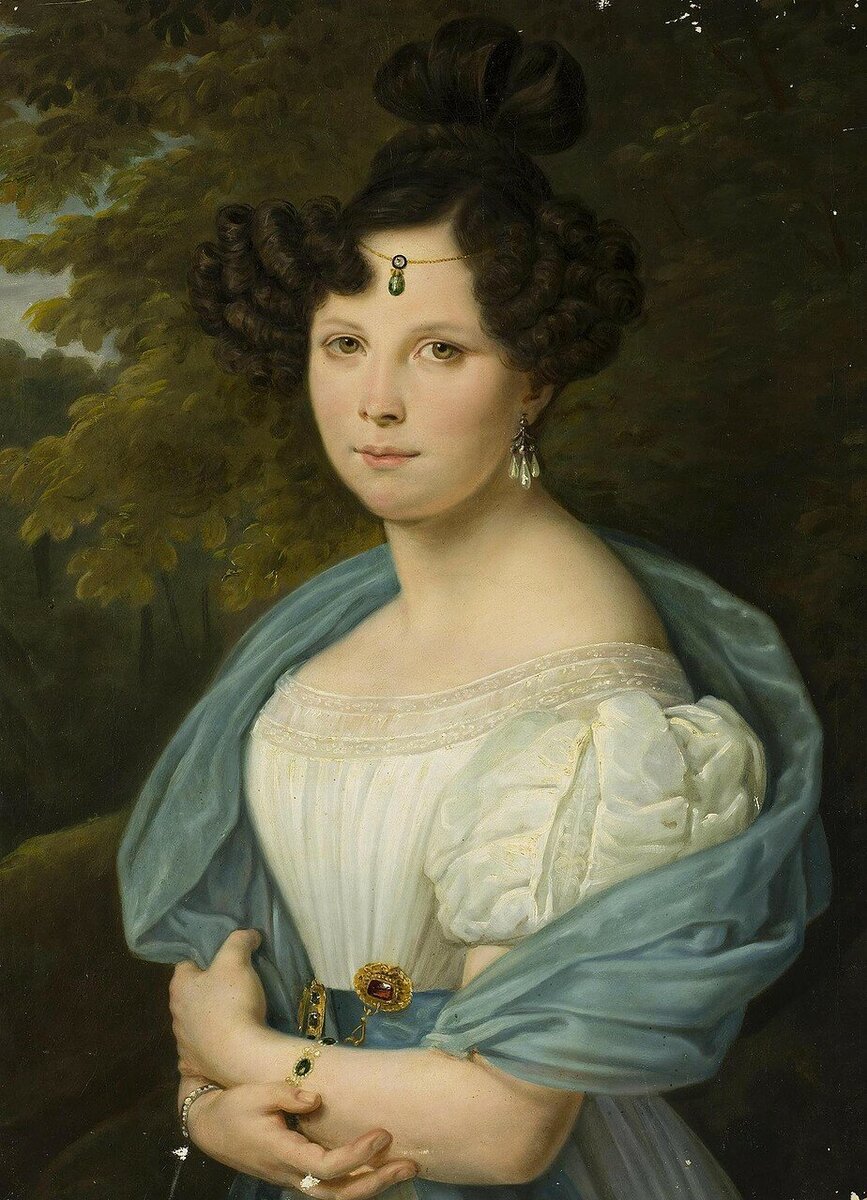 Неизвестный русский художник Портрет молодой женщины (Софья Алексеевна Голицына). Около 1830 года.