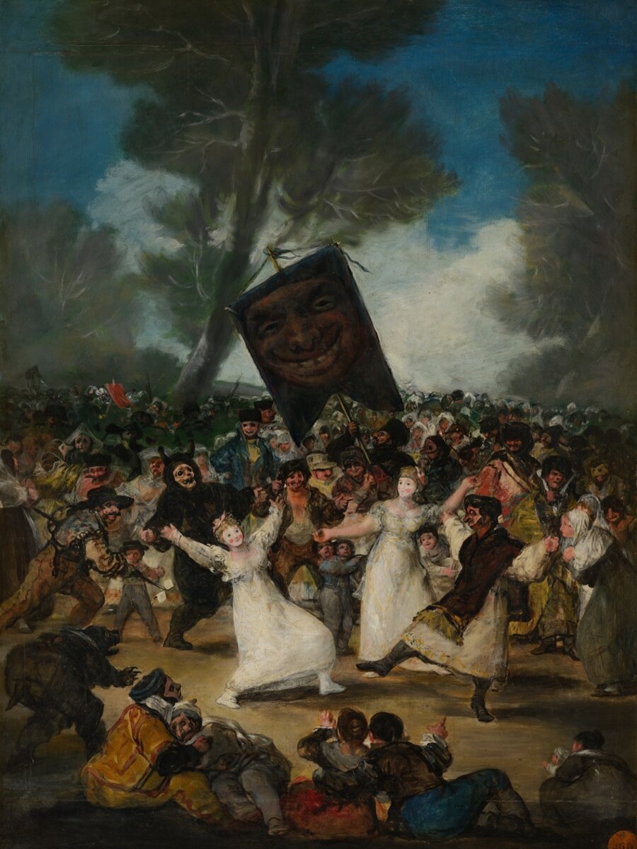 Гойя "Похороны сардинки", 1812—1819. Королевская академия изящных искусств Сан-Фернандо, Мадрид