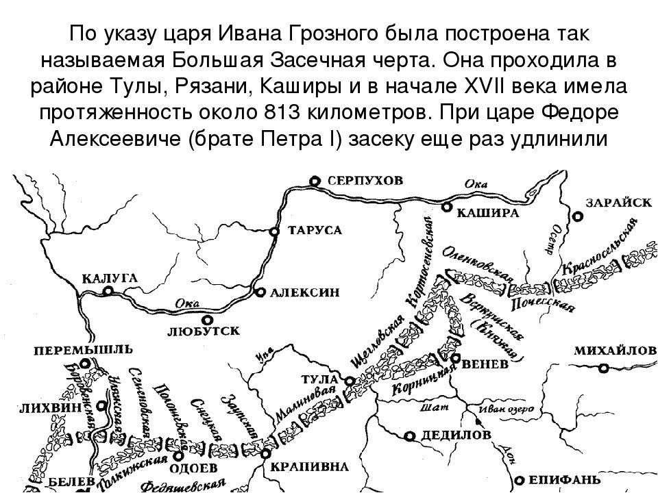 Засечные черты русского государства 16 17 век карта