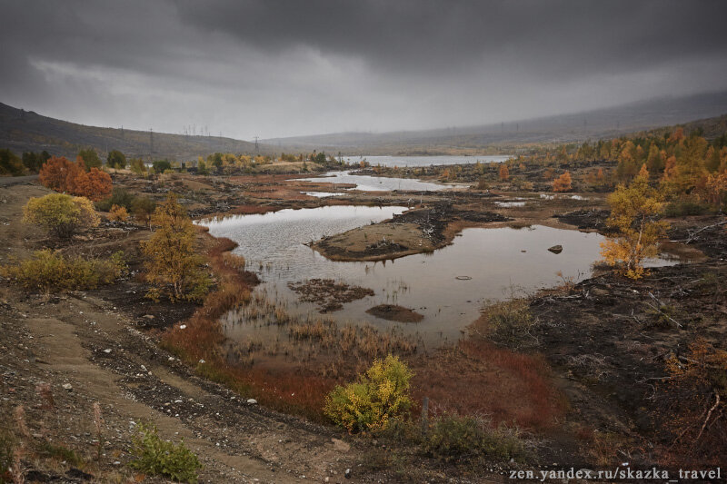Пейзаж у трассы выглядит так