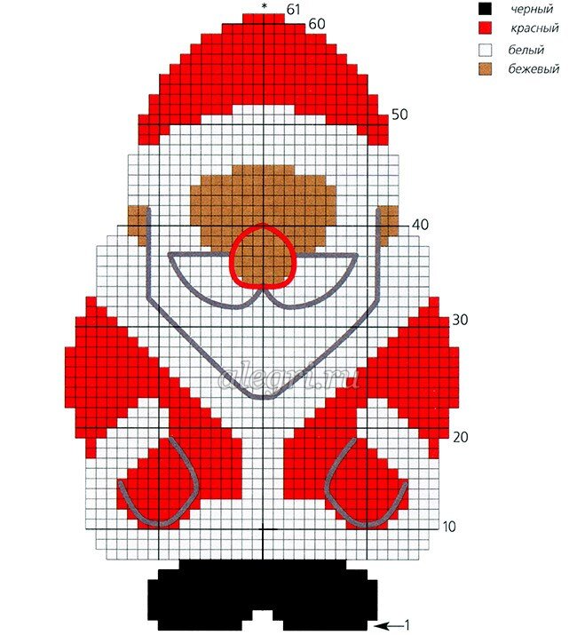 Дед мороз крючком схема и описание
