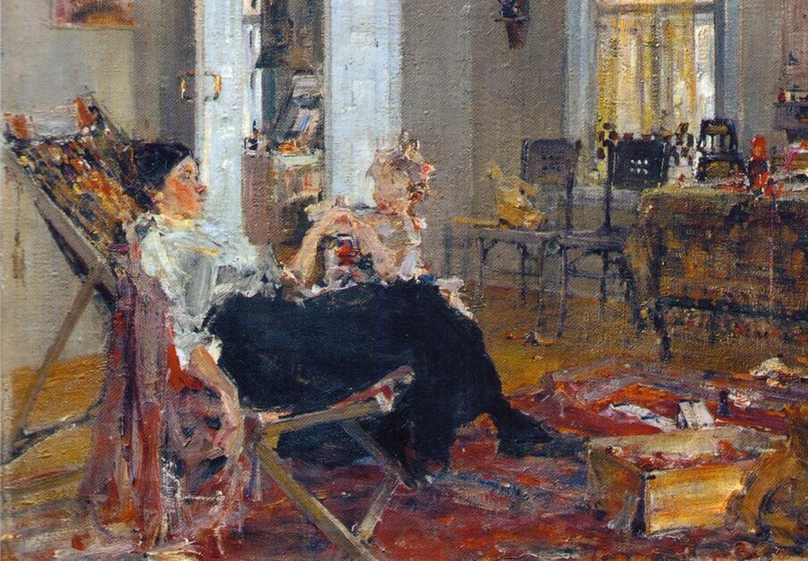 Николай Фешин «Ёлка», фрагмент