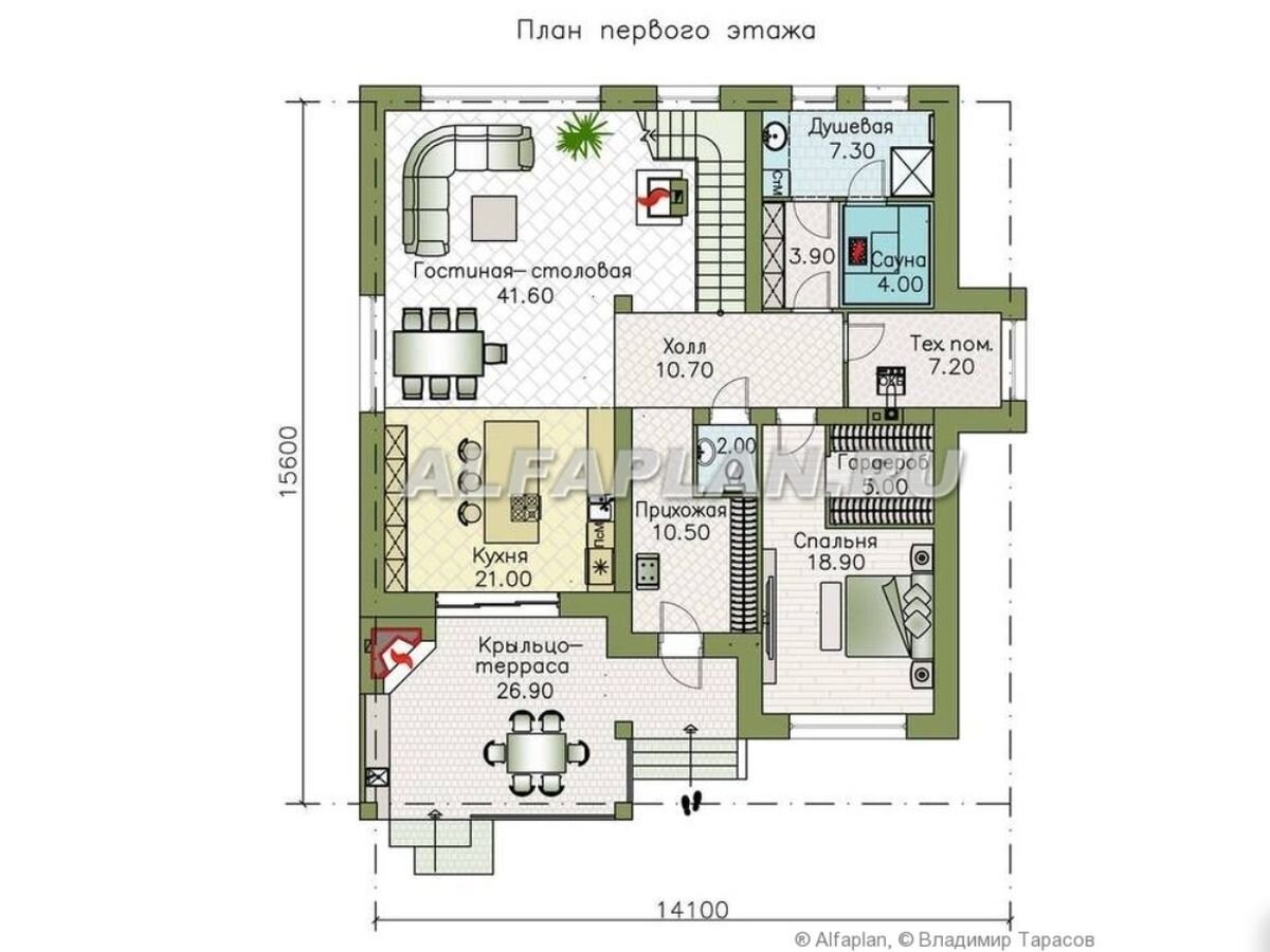 НА СЛАЙД-ШОУ 2 ФОТО: Планировка дома по проекту "Сафо" 633А 