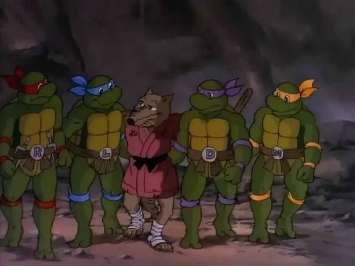 Черепашки-ниндзя -  вымышленная команда из четырёх черепах-мутантов, которые обучаются искусству ниндзюцу  со своим сэнсэем крысой-мутантом, мастером Сплинтером.-2