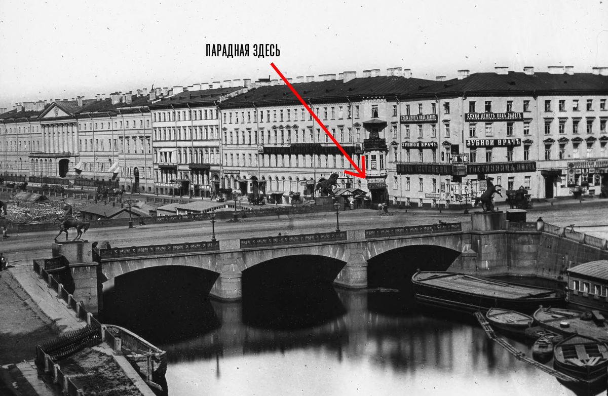 Первоначальный облик дома, фото 1865-1880 годов, источник: https://pastvu.com