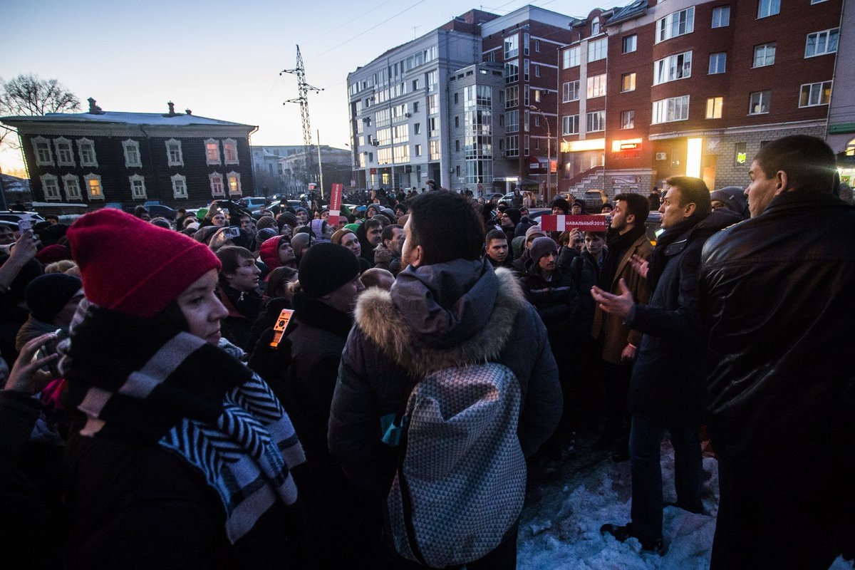 Алексей Навальный на митинге в Томске, 2017 год.