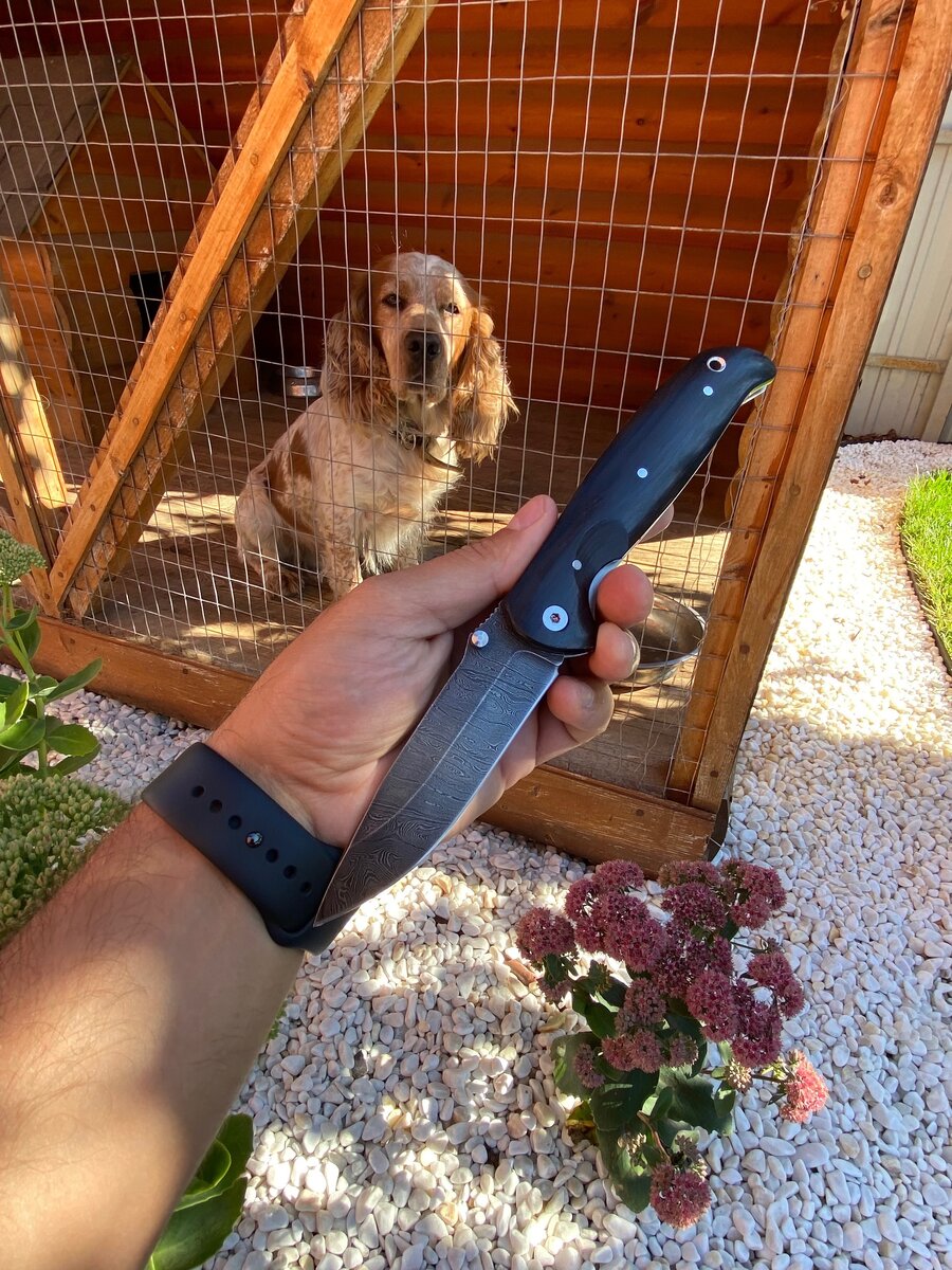 Дамасский складной нож