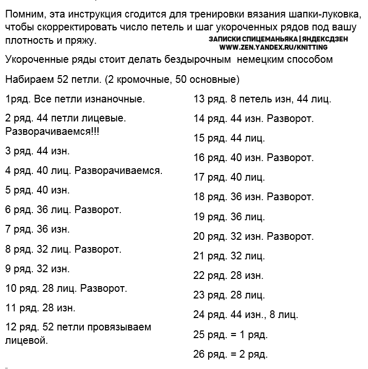 Схема вязания шапка луковка