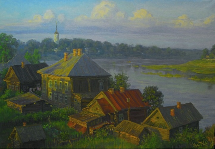 Нестеров В. Е. Вечер. Тотьма. 2007. Холст, масло.